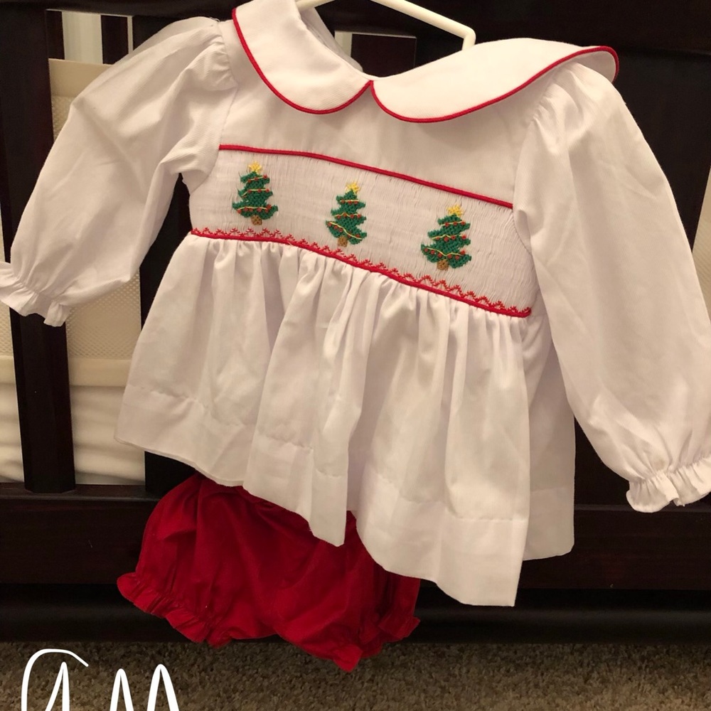 The Smocking Place Christmas Tree outfit